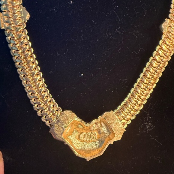 JBK Jacqueline Kennedy Gold Tone Multi-Stone Necklace - Picture 3 of 4